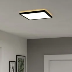 EGLO connect LED-loftlampe Rovito-Z, sort, 29 x 29 cm