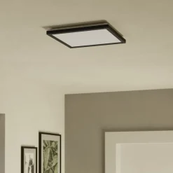 EGLO connect LED-loftlampe Rovito-Z, sort, 29 x 29 cm