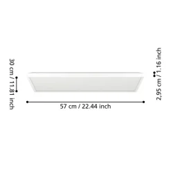 EGLO connect LED-loftlampe Rovito-Z, hvid, 57 x 30 cm