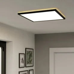 EGLO connect LED-loftlampe Rovito-Z, sort, 50 x 50 cm