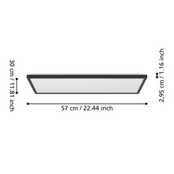 EGLO connect LED-loftlampe Rovito-Z, sort, 57 x 30 cm
