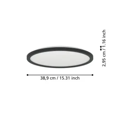 EGLO connect LED-loftlampe Rovito-Z, sort, Ø 39 cm