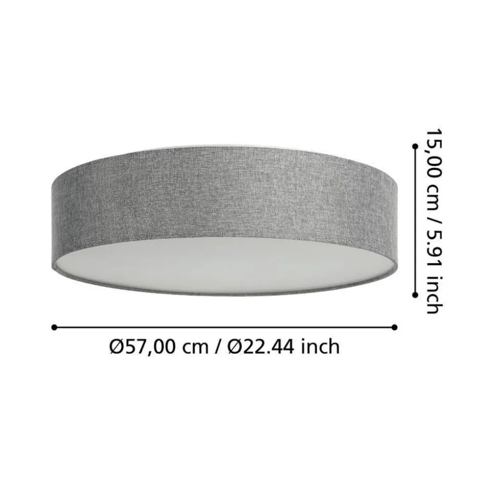EGLO connect Romao-Z LED-loftlampe, Ø57cm, grå