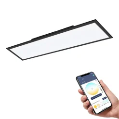 EGLO connect Salobrena-Z LED-loftslampe, 120x30cm, sort