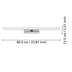 EGLO connect Smart LED-spejllampe Tabiano-Z, 60,5 cm, krom