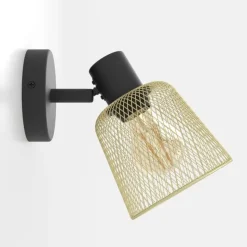 EGLO Coslada vægspot, sort/messing