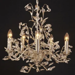 Eksklusiv Buono lysekrone i sølv med fem lys