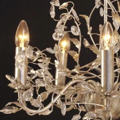 Eksklusiv Buono lysekrone i sølv med fem lys