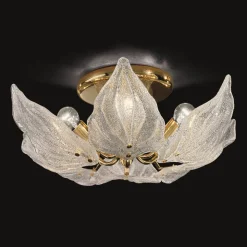 Eksklusiv glas loftslampe Foglie, 6 lyskilder