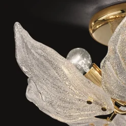 Eksklusiv glas loftslampe Foglie, 6 lyskilder