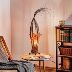 Elena bordlampe med stofskærm, orange