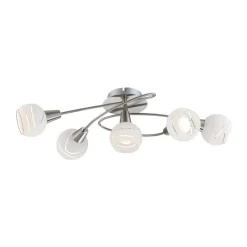 Elliott loftlampe, længde 62 cm, mat nikkel, metal/glas