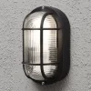 Elmas oval udendørs væglampe, sort