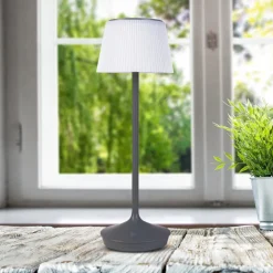 Emmi LED-bordlampe, solcelle, CCT, opladelig, grå