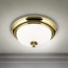 Empire loftlampe, Ø 26,5 cm, guld, matteret opalglas