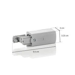 Endetilslutning venstre til Noa strømskinne, grå