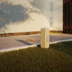 Energisøjle 400166 i stål med 2 stikkontakter