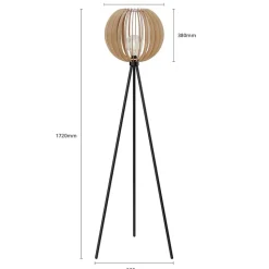 Envostar Clay gulvlampe, metal/birketræ