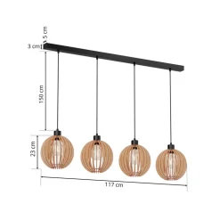 Envostar Clay hængelampe, birkeplywood, 4 lyskilder