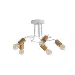 Envostar Joiy loftslampe 5-lys fordelt hvid/træ