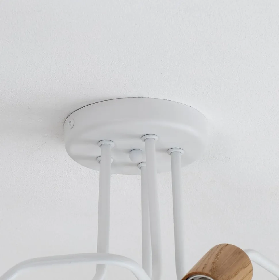 Envostar Joiy loftslampe 5-lys fordelt hvid/træ