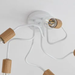 Envostar Joiy loftslampe 5-lys fordelt hvid/træ