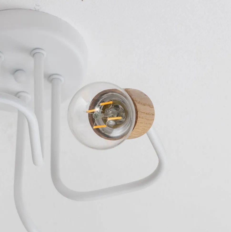 Envostar Joiy loftslampe 5-lys fordelt hvid/træ