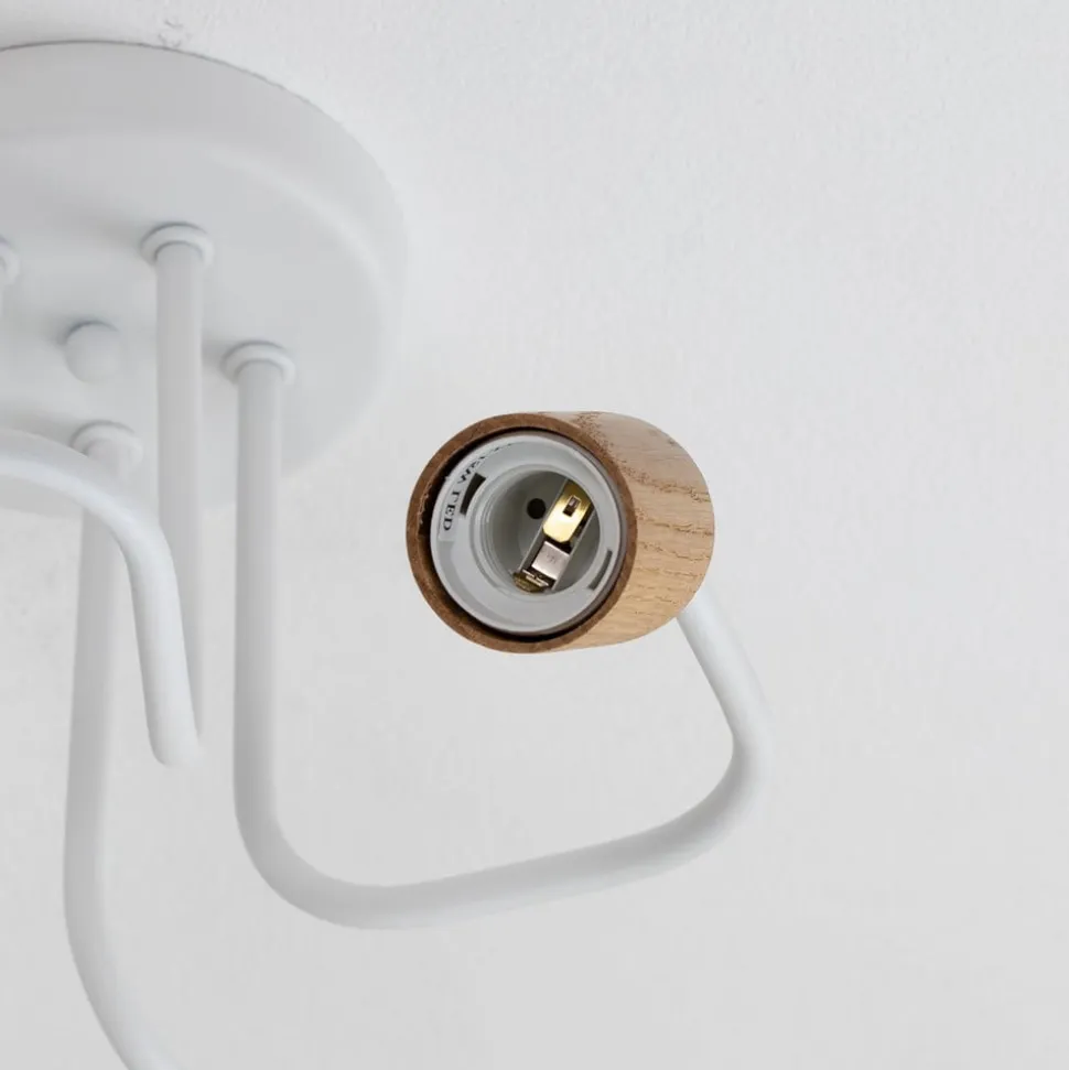 Envostar Joiy loftslampe 5-lys fordelt hvid/træ