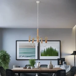 Envostar Joiy lysekrone, 5 lyskilder, hvid