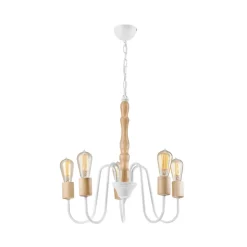Envostar Joiy lysekrone, 5 lyskilder, hvid