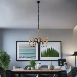 Envostar Joiy lysekrone, 5 lyskilder, sort