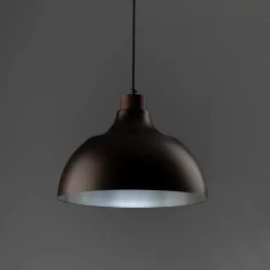 Envostar Kaitt hængelampe, brun, Ø 34 cm, trædetaljer