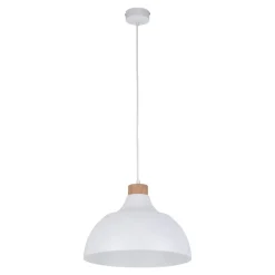 Envostar Kaitt hængelampe, hvid, Ø 34 cm, trædetaljer