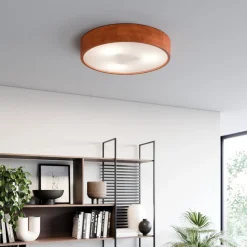 Envostar Kerio loftlampe, Ø47cm, rustik fyrretræ