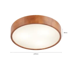 Envostar Kerio loftlampe, Ø47cm, rustik fyrretræ