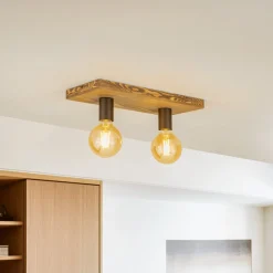 Envostar Lobo loftslampe 2fl. fyrretræ valnød