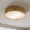 Envostar loftlampe Kerio, Ø 37 cm, naturligt egetræ