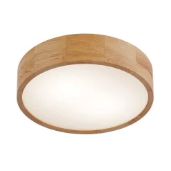 Envostar loftlampe Kerio, Ø 37 cm, naturligt egetræ