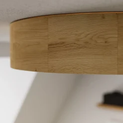 Envostar loftlampe Kerio, Ø 37 cm, naturligt egetræ