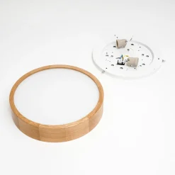 Envostar loftlampe Kerio, Ø 37 cm, naturligt egetræ