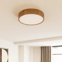 Envostar loftlampe Kerio, Ø 47 cm, naturligt egetræ