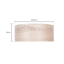 Envostar Loftslampe i finér, kernetræ, ask Ø55cm