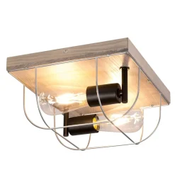 Envostar Neptuna loftslampe, firkantet, 2-lys.