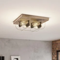 Envostar Neptuna loftslampe, firkantet, 4-lys.