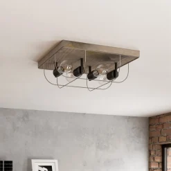 Envostar Neptuna loftslampe, firkantet, 4-lys.