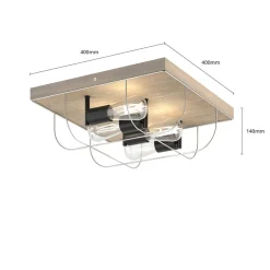 Envostar Neptuna loftslampe, firkantet, 4-lys.
