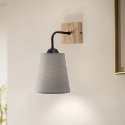 Envostar Risco væglampe 1-lys stofskærm grå