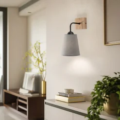 Envostar Risco væglampe 1-lys stofskærm grå