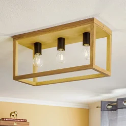 Envostar Rowan loftslampe i egetræ, 3fl