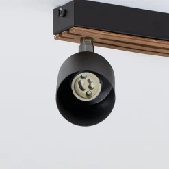 Envostar Tino loftspot med 4 lyskilder, sort/træ